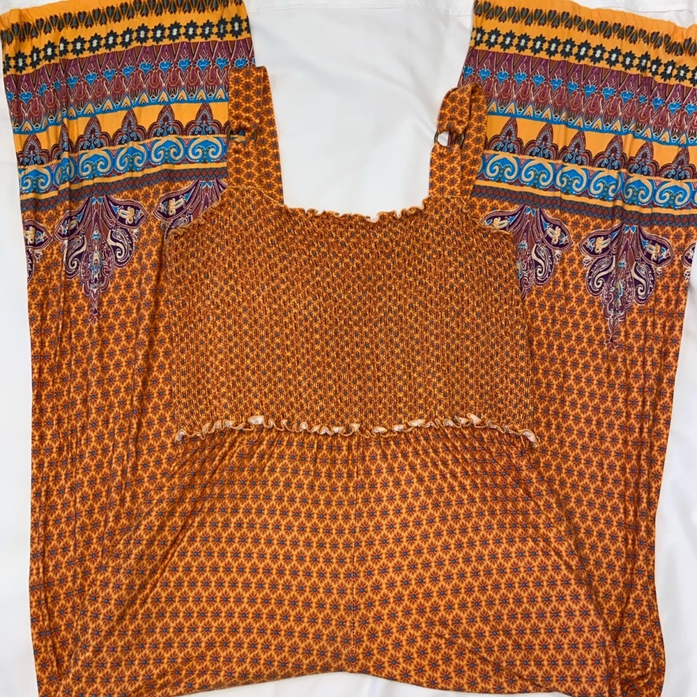 Fever Celosia Orange Mixed-Print Sleeveless Jumpsuit - Picture 2 of 7